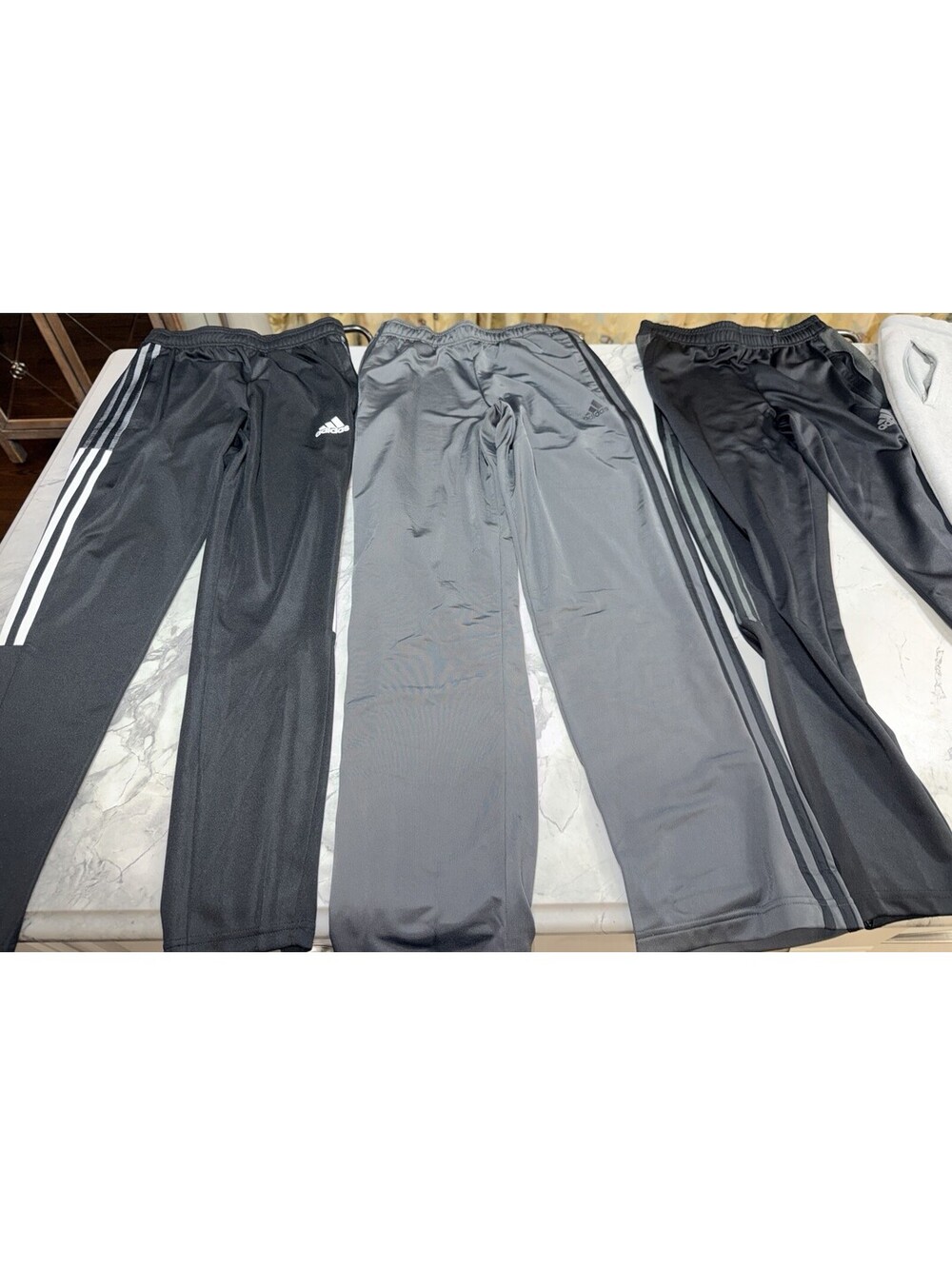 Adidas Mens S Track Pants Joggers Lot 5 Primegreen Originals 3 Stripe Black Gray
